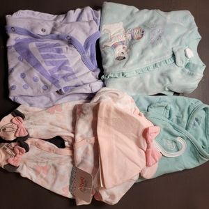 0-3 month onesies and swaddle